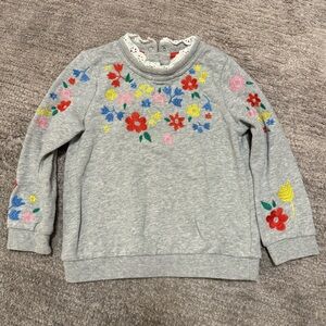 Mini Boden Grey Embroidered Sweatshirt 3-4 Y
